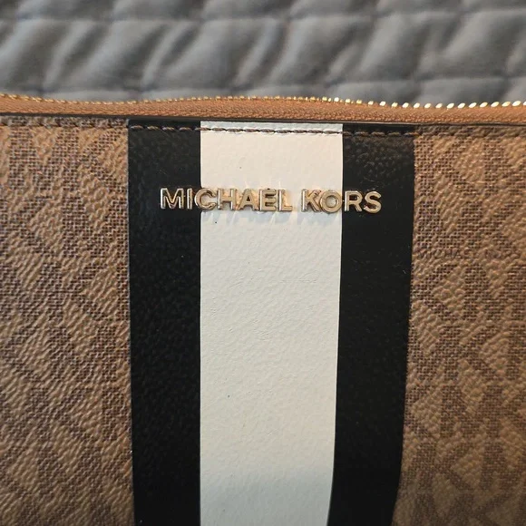 Michael Kors Tan and Black Logo Wristlet - Picture 4 of 7